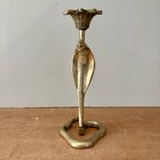 Vintage brass cobra candle holder