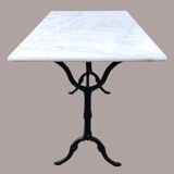 Marble and cast iron bistro table