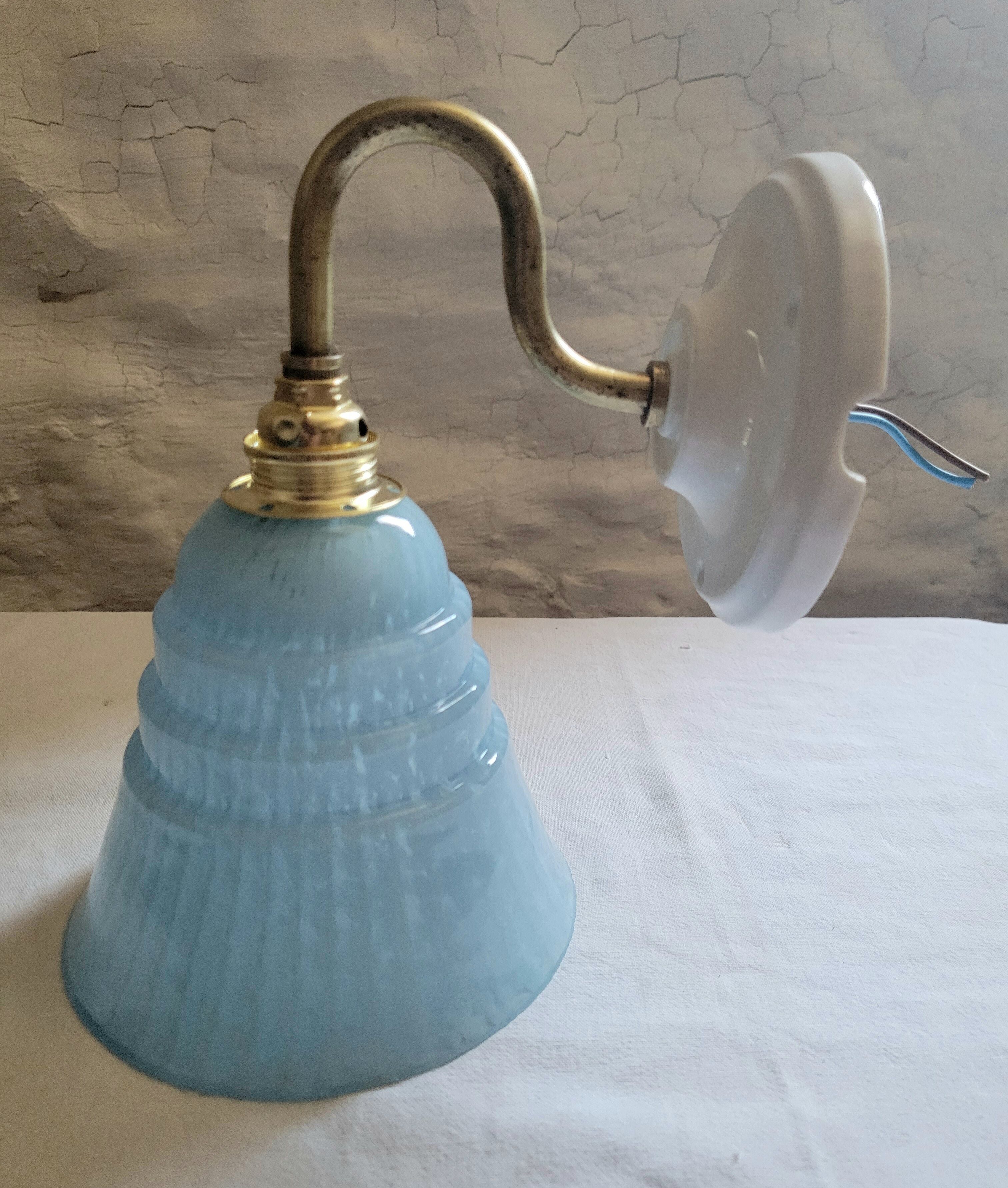 Blue Clichy glass wall lamp