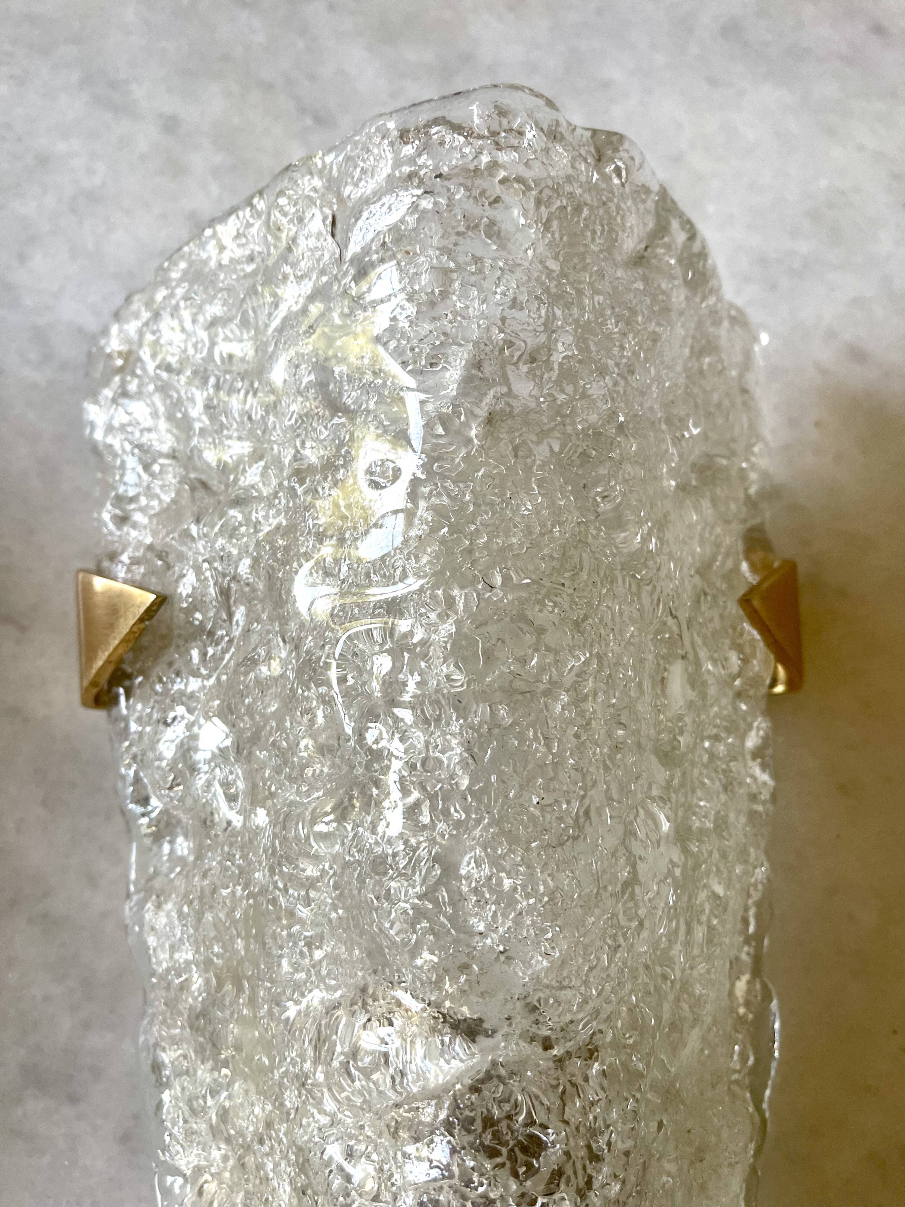 Arlus pair of Murano glass and brass wall lights