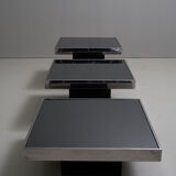 Set of 3 low tables in black mirror Cidue