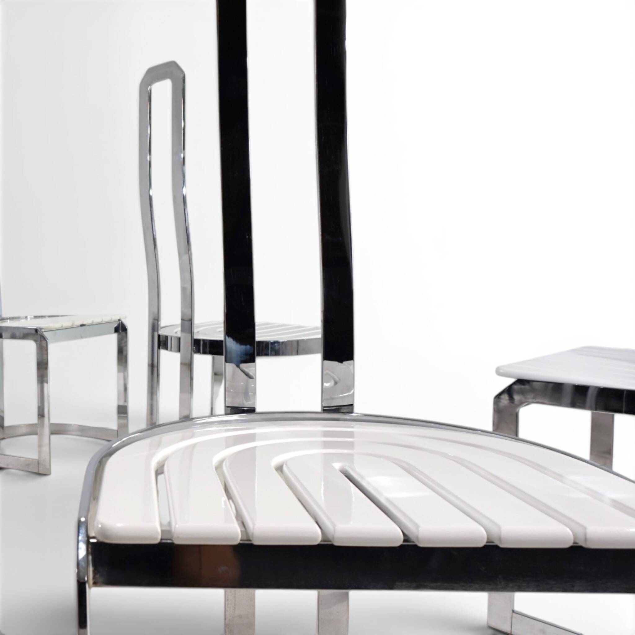 Ensemble de 6 chaises de salle à manger Allmilmö postmodernes, 1980