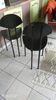 Pair of 1980s design chairs in metal and black lacquered wood