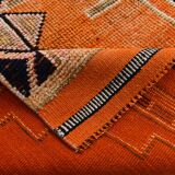 Pumkin Orange Pattern Vintage Runner Rug, 88x291 Cm