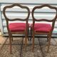Pair of red velvet chairs Louis XV