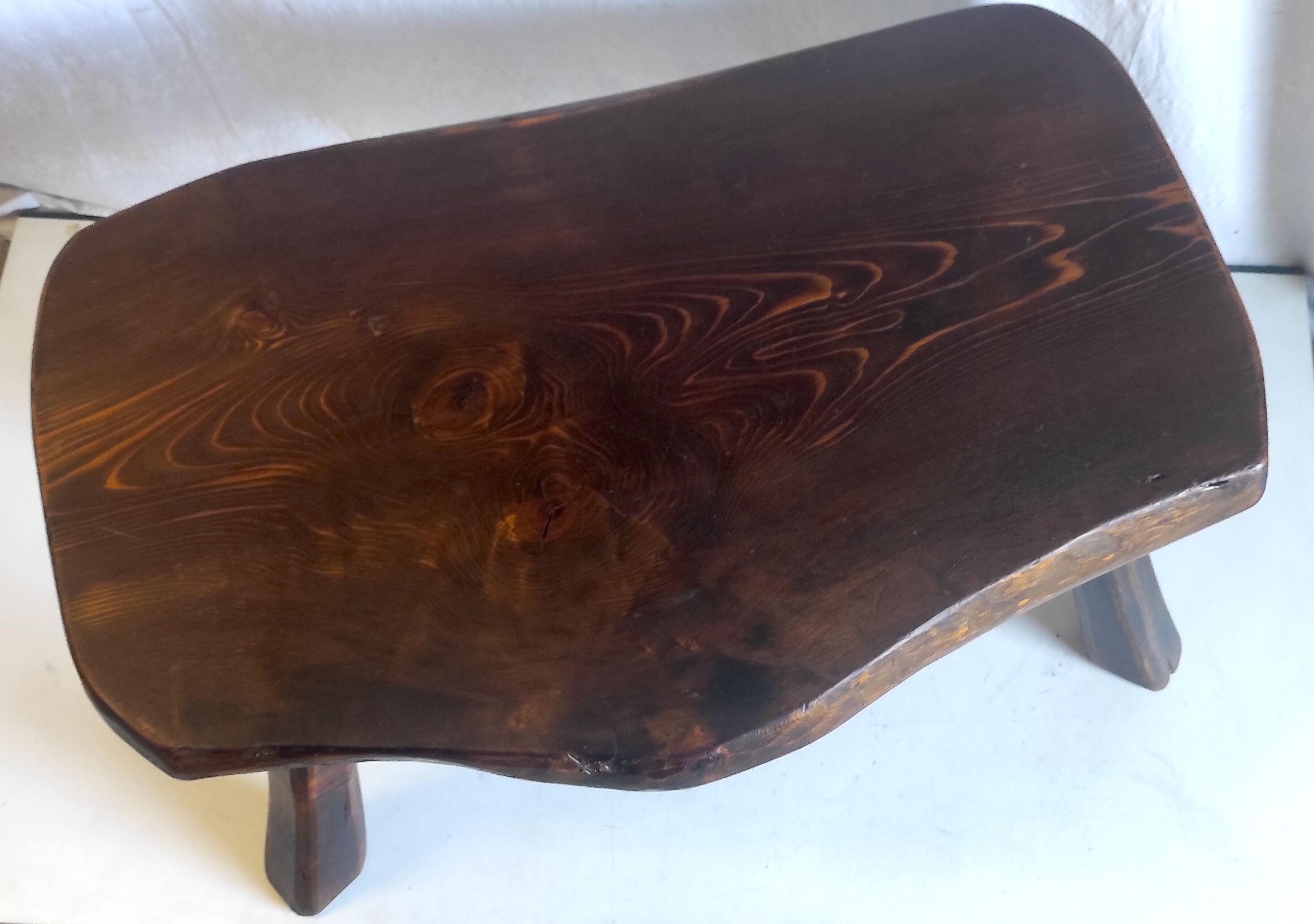 Brutalist solid wood coffee table – 50s/60s