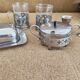 Vintage glass and silver metal breakfast set