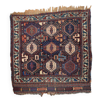 Handmade antique collectible Persian Khamseh bag face 58cm x 67cm 1880s