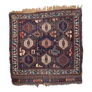 Tapis persan Khamseh antique fait main, années 1880
