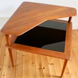 Coffee table angle "Minerva" Peter Hvidt 50s teak