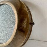 Antique porthole wall lamp in gilded brass