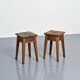 Pair of pine stools, Courchevel, France, circa 1960