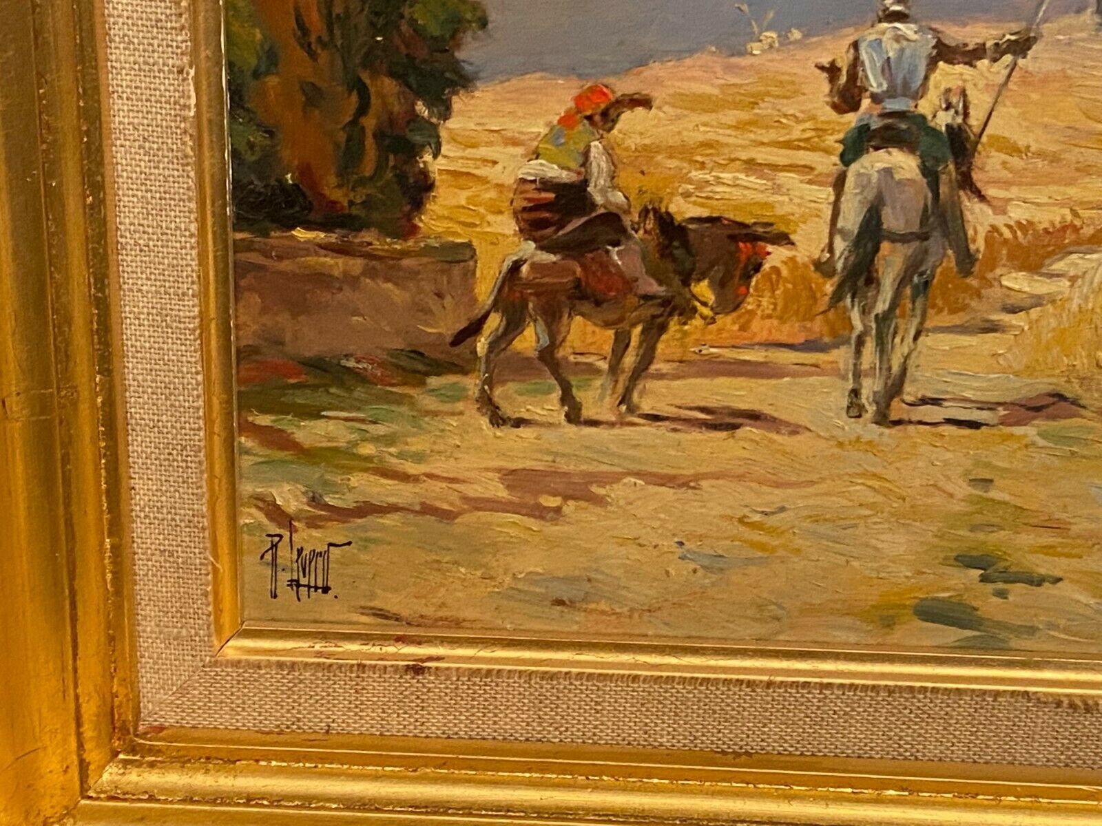 Suite of 4 paintings signed René Leverd 1872-1938 Don Quixote