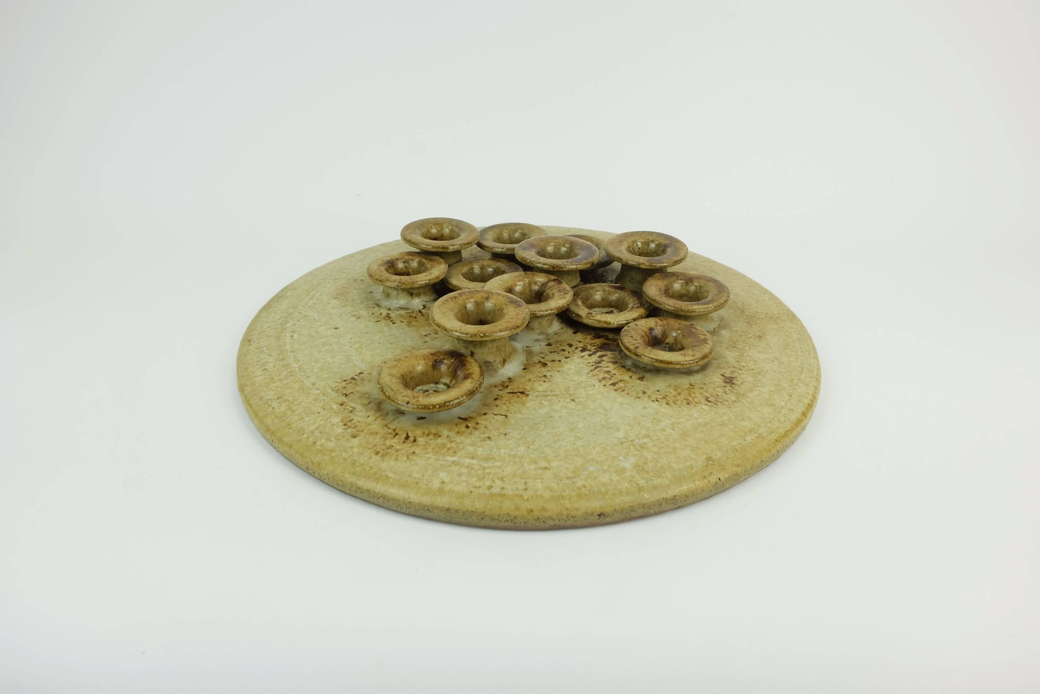 Large rudi stahl candle holder for 13 candles 1970s west german studio pottery