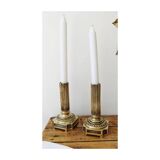 Pair of brass candlesticks