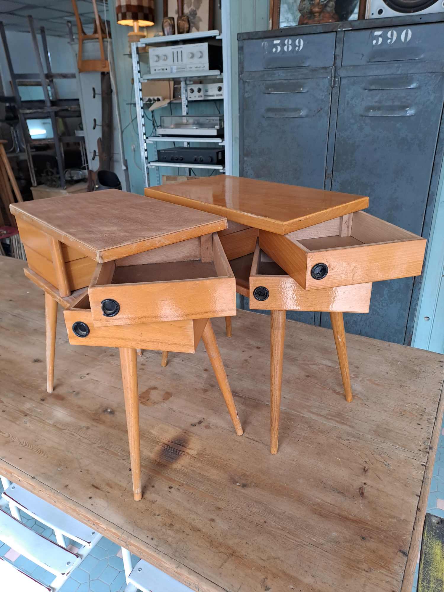 Pair of vintage bedside tables
