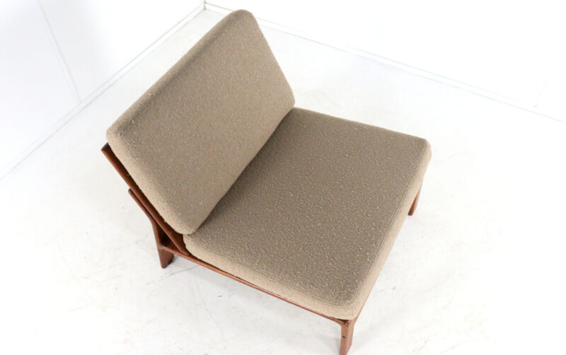Fauteuil lounge Komfort « Nimtofte » - Sable - design danois en teck