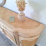 Low buffet in renovated solid cherry wood – Revisited Louis XV style – 250 cm