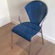 Set of 4 chairs chrome-based perforated metal blue color, around 1980
