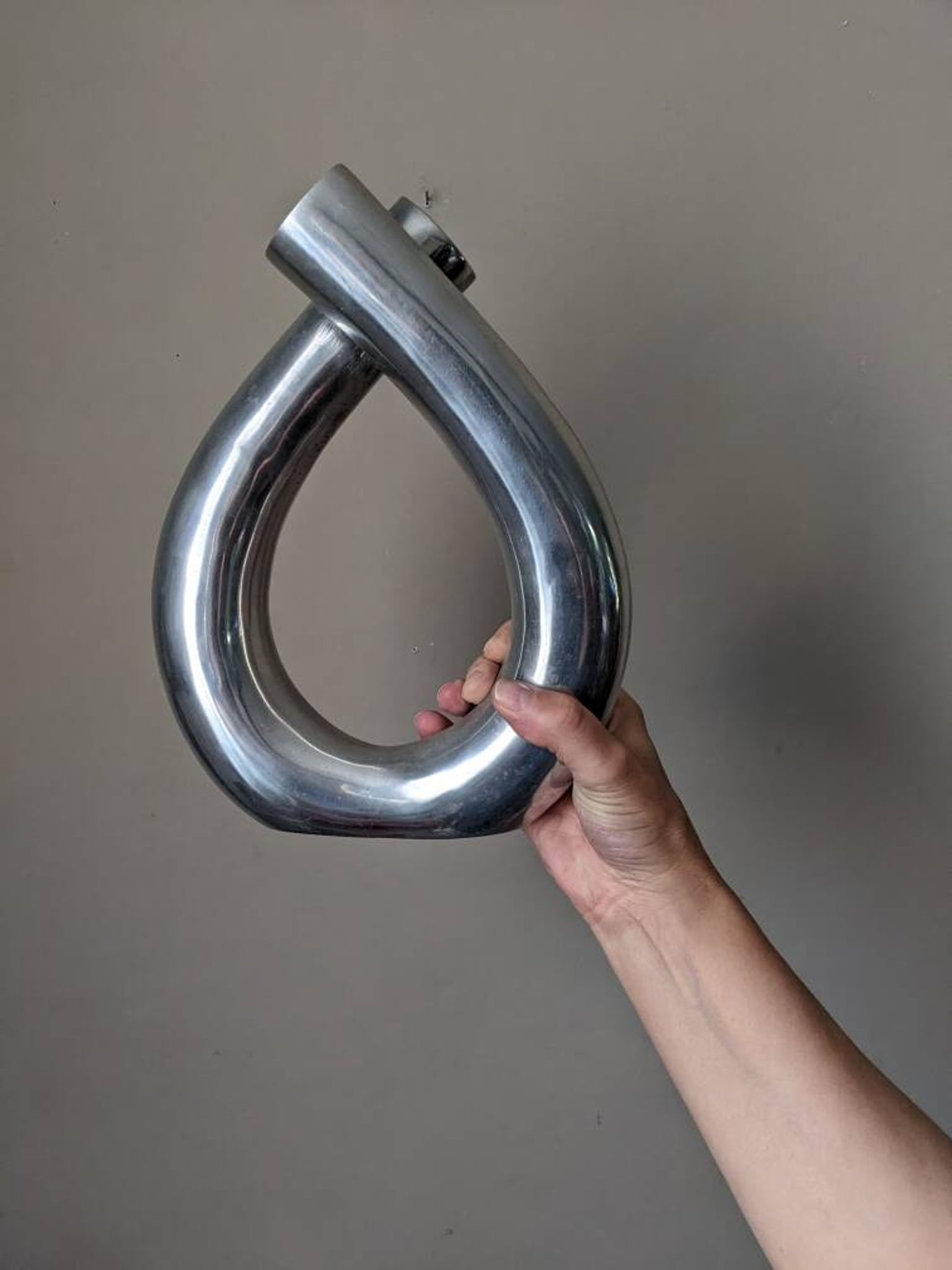 Contemporary minimalist design cast aluminum soliflore vase in silver