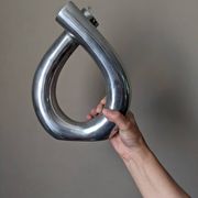 Contemporary minimalist design cast aluminum soliflore vase in silver