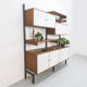 Teak and metal wall unit by Simplalux, 1960's