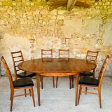 Extendable dining table with butterfly extensions in rosewood circa 60's