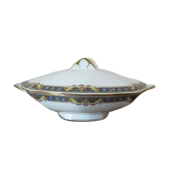 Plat légumier " Jean Boyer " porcelaine de Limoges, motif floral années 20