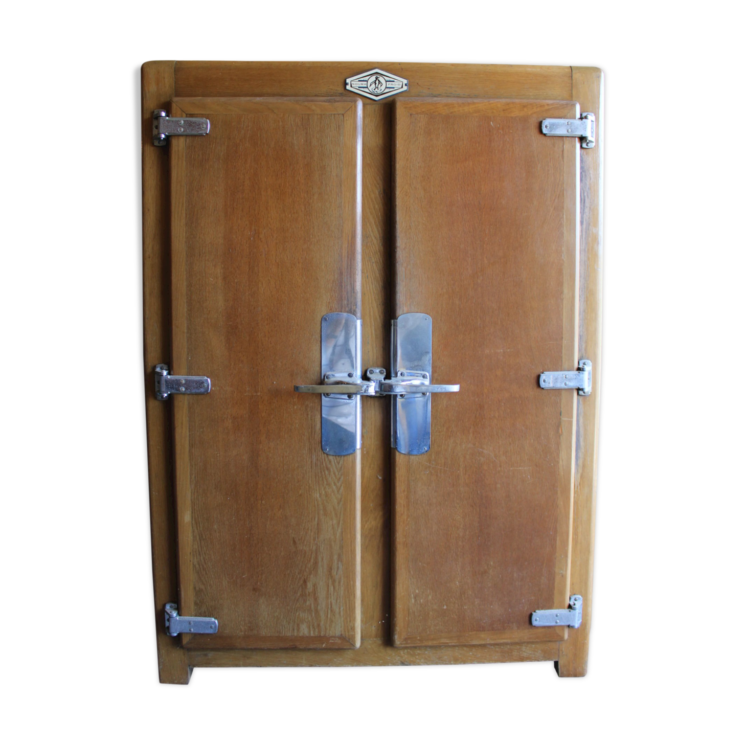 Vintage wooden refrigerator cabinet 2 doors