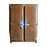 Meuble vintage réfrigérateur en bois 2 portes