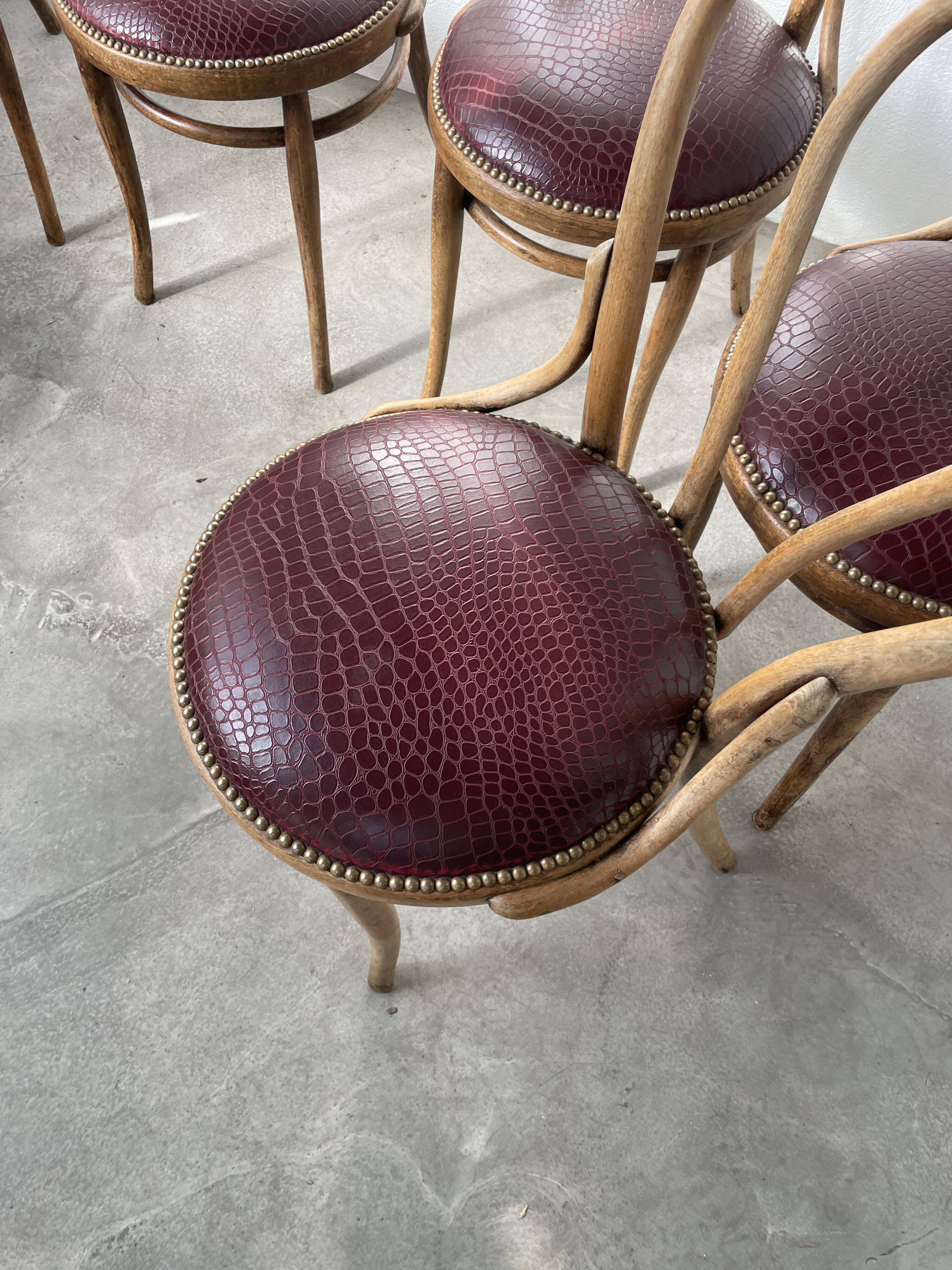 Lot of 6 Josef Kohn curved wood bistro chairs