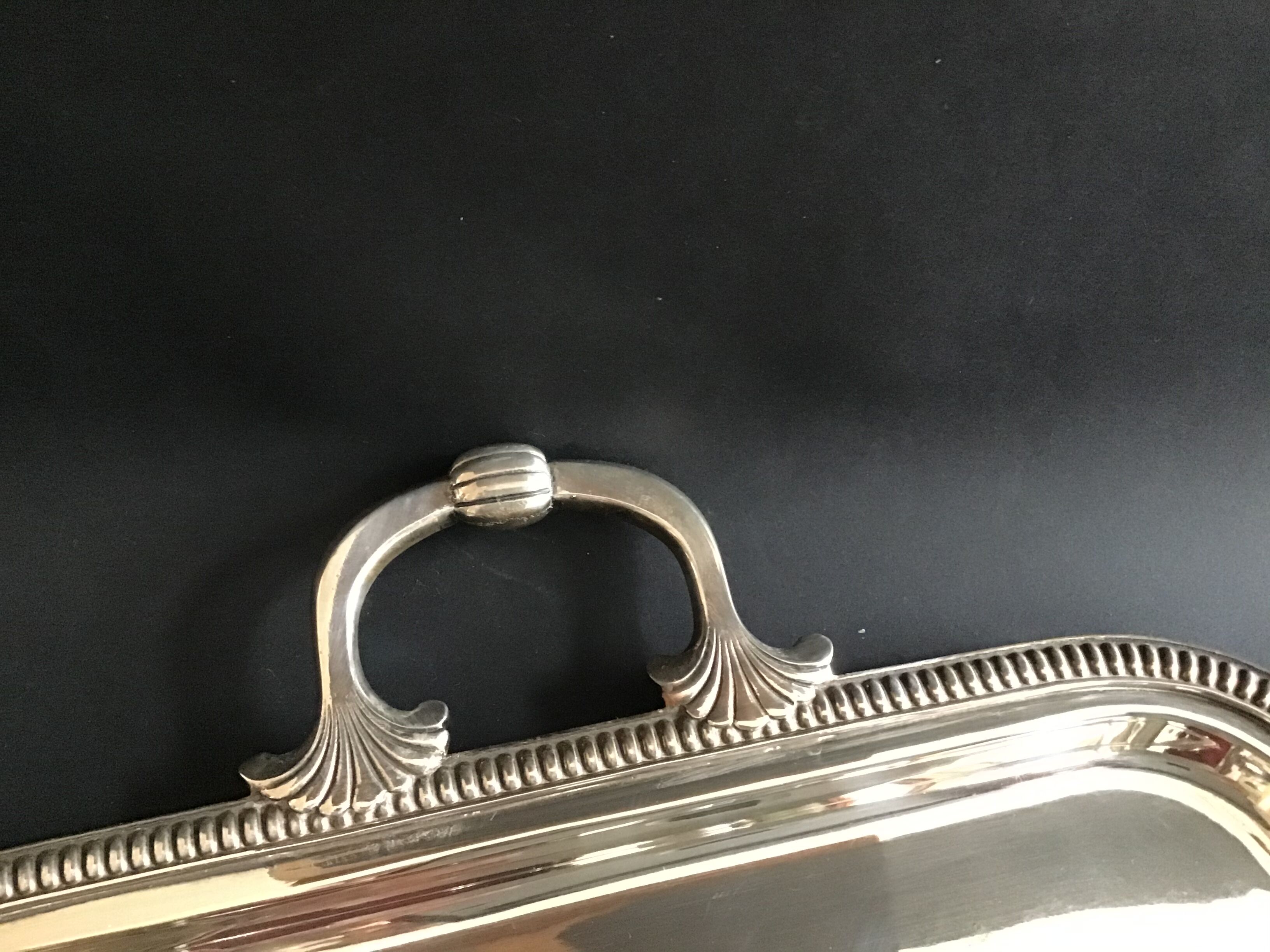 Silver metal tray