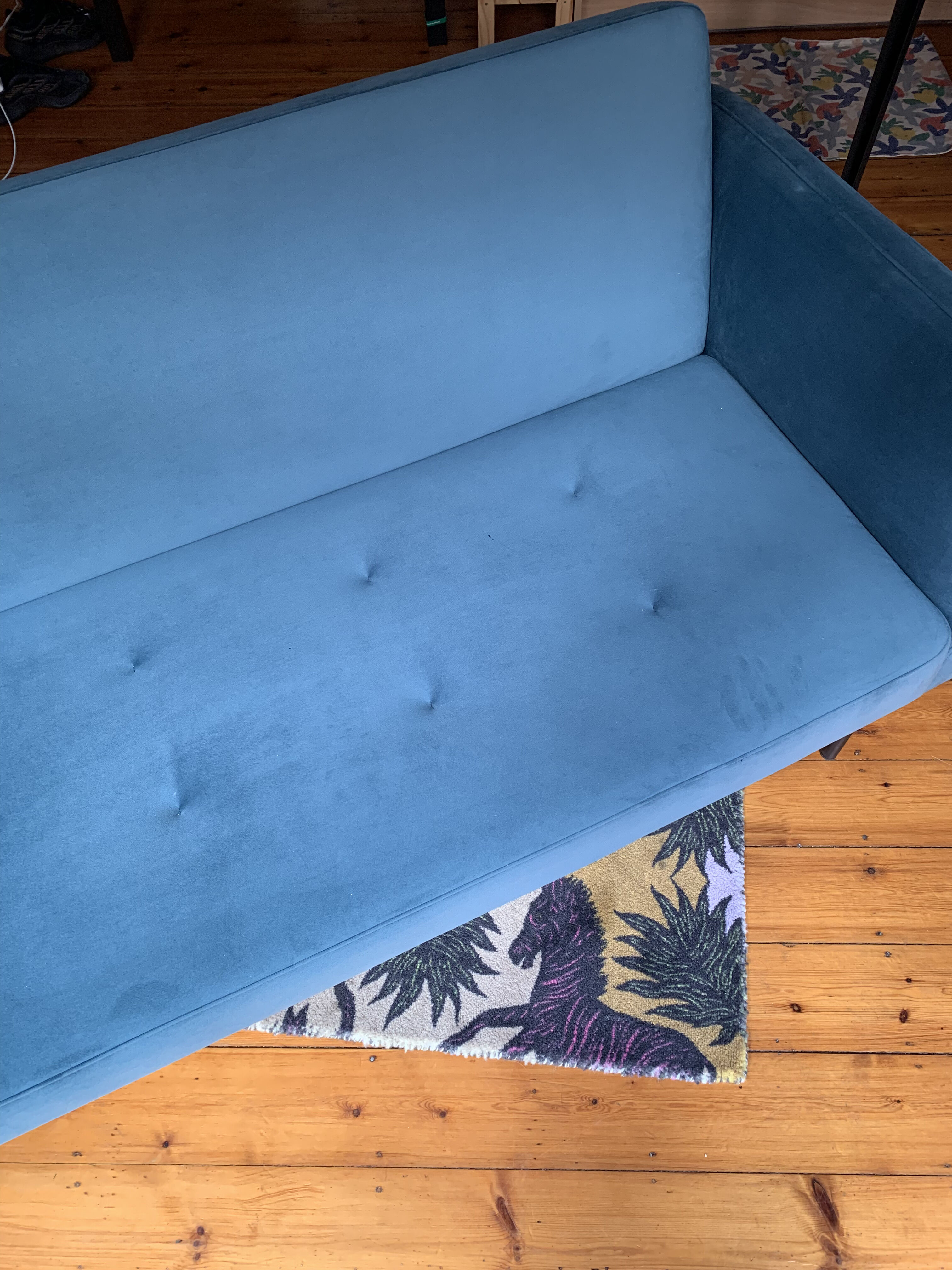 Sofa bed sofa bed, steel blue velvet (Made.com