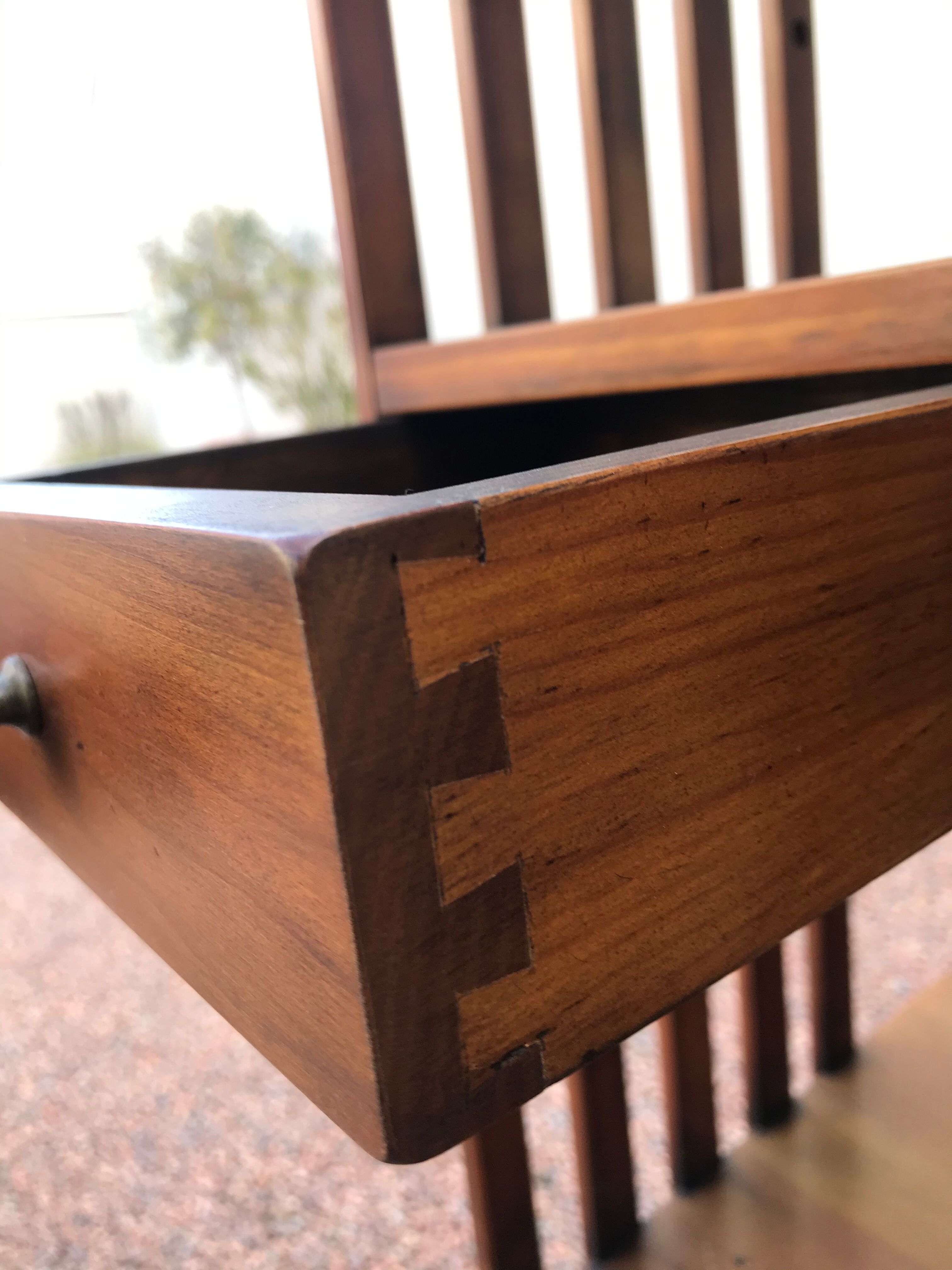 Revolving cherry bookcase