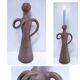 Anthropomorphic ceramic candle holder for women signed