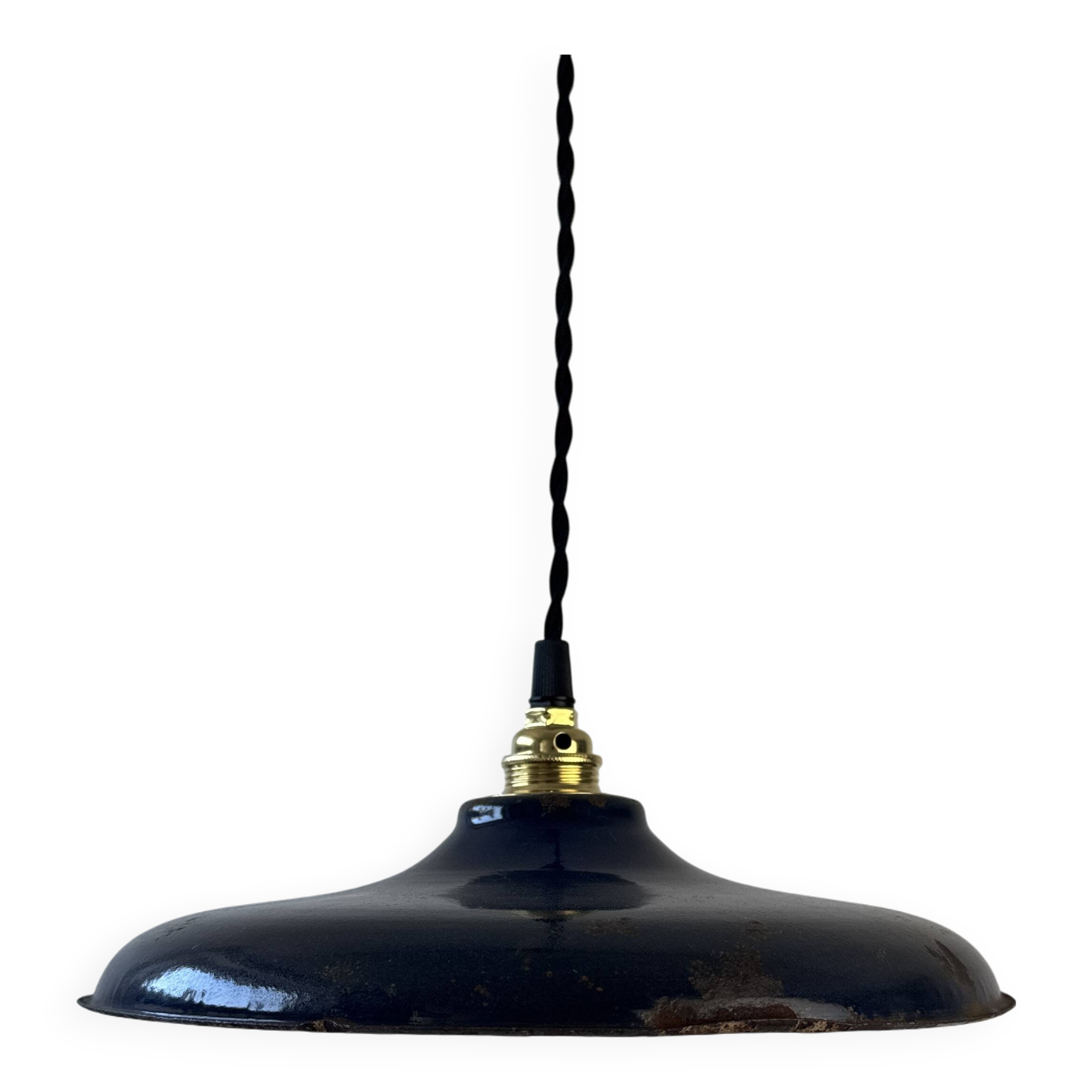 Old industrial enamel suspension night blue