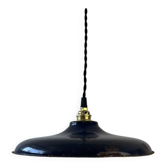 Old industrial enamel suspension night blue