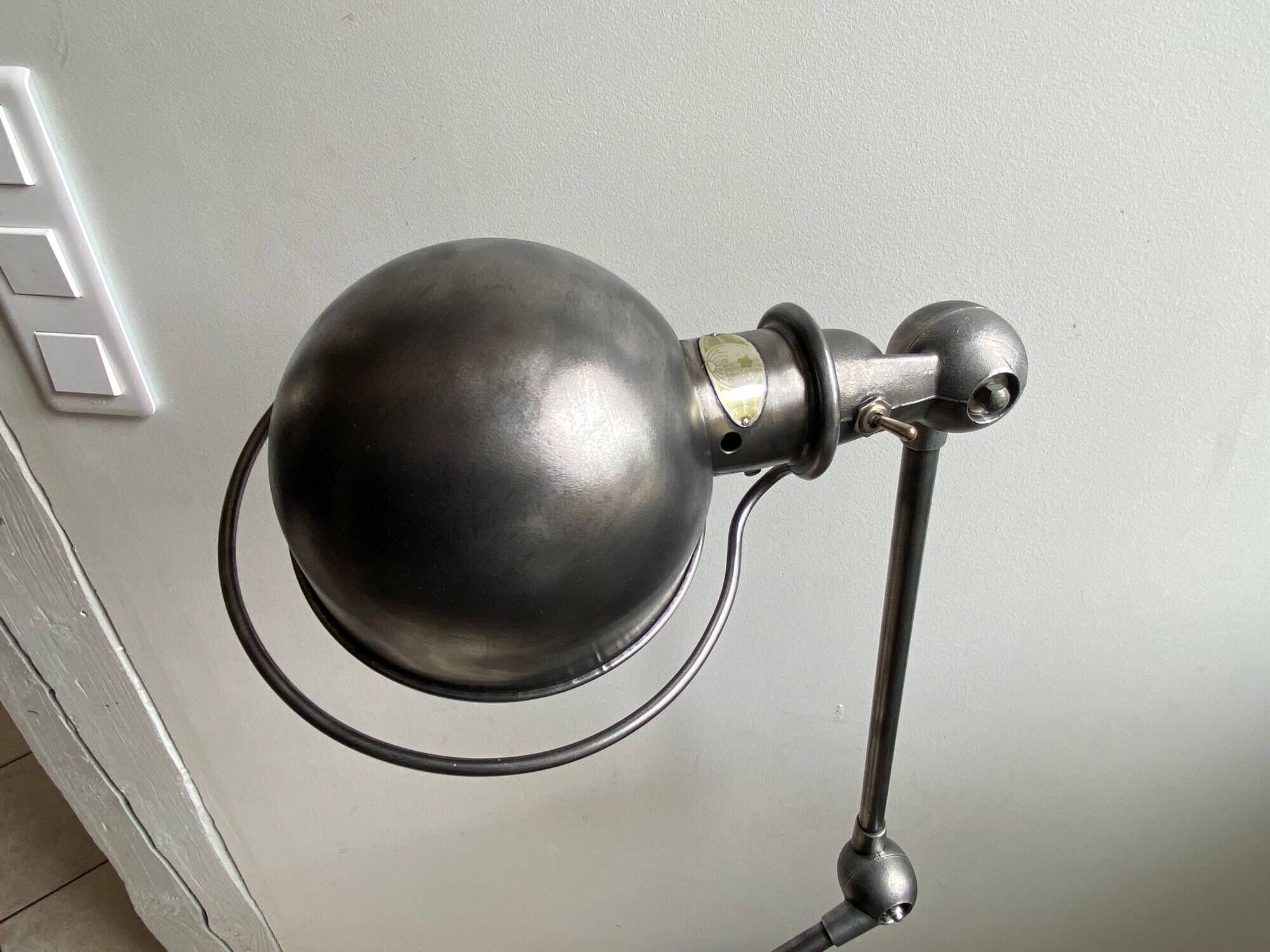 Jieldé 5-arm floor lamp, 40cm, graphite, industrial style, Jean Louis Domecq, 1950s vintage