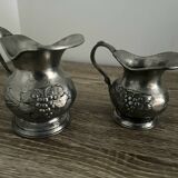 2 pewter pitchers stamped Fein Zinn