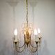 5-light brass and crystal chandelier
