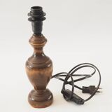 Turned wooden bedside lamp base