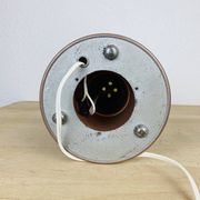 Lampe art déco conique cuivre et globe opaline