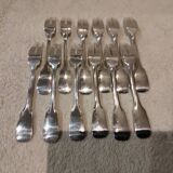 12 fourchettes à escargots métal argenté orfèvre Francia uni-plat