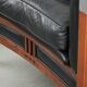 Black leather Art Deco design armchair in good condition
