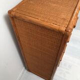 Vintage bamboo chest of drawers from the 60s and 70s