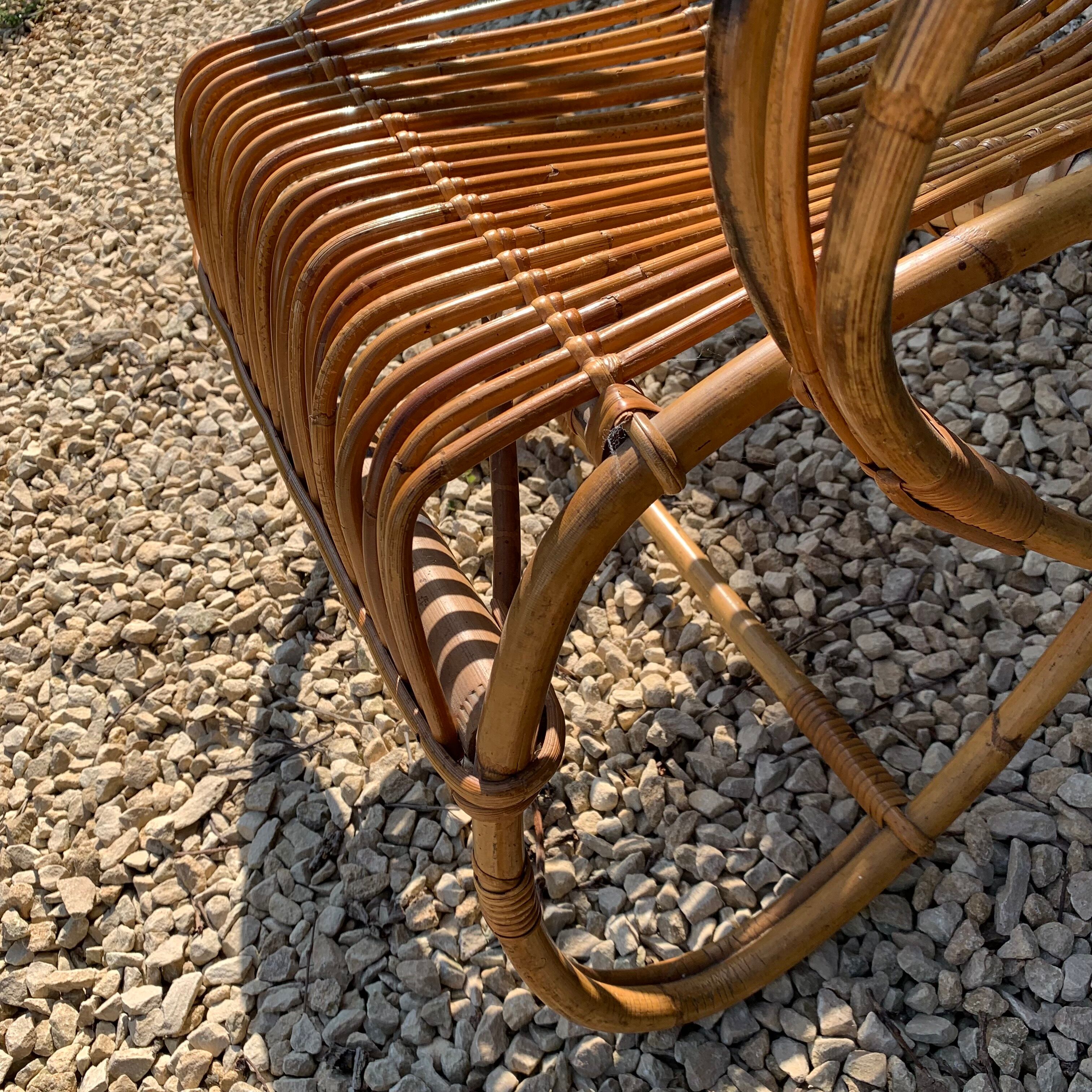 Rattan armchair circa 1960