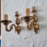 Paire d'appliques italiennes en bronze de style néo-baroque