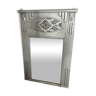 Vintage mirror art déco in wood painted silver