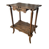 Elegant Art Nouveau side table in walnut, France early 20th century.