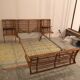 With integrated nightstands vintage rattan bed